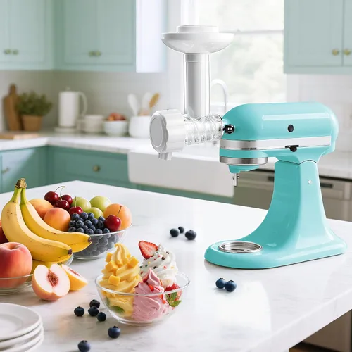Vista 6 de Accesorio para helado de frutas congeladas para batidora de pie Kitchenaid, máquina de sorbete sin lácteos, postre y yogur congelado suave – Máquina