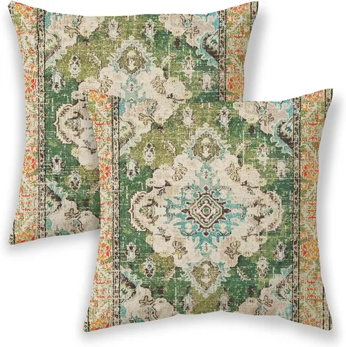 Vista 19 de BETGINY Fundas de almohada boho de 16x16 pulgadas, diseño étnico marrón beige, fundas de almohada decorativas para exteriores para sofá