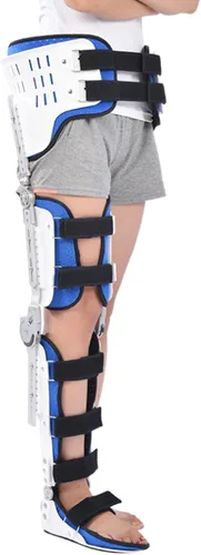 Vista 9 de Soporte fijo de rehabilitación, soporte de ortesis de rodilla, tobillo y pie, soporte de pierna completa, exoesqueleto para caminar, muslo