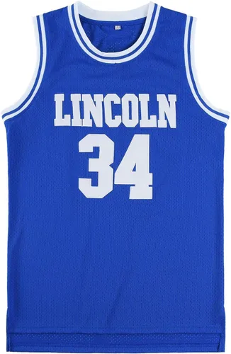Vista 2 de Mens Lincoln #34 Jesus Shuttlesworth High School Movie Basketball Jersey for Adult WhiteBlue