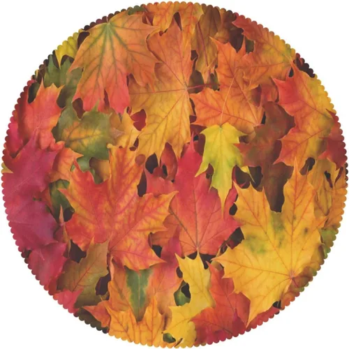 Vista 3 de Manteles redondos con temática de hojas de otoño, 48 pulgadas, tela impermeable, decorativo, reutilizable, lavable, a prueba de derrames, resistente