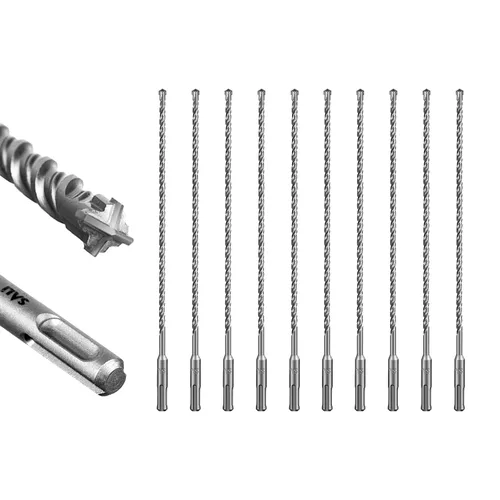 Vista 24 de SALI 10 brocas de martillo giratorio SDS Plus de 1/2 x 6 pulgadas, kit de broca para hormigón, material de carburo de doble rosca de tipo cruzado