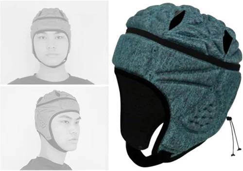 Vista 7 de Casco de fútbol de carcasa suave, casco de rugby, protector de cabeza ajustable para jóvenes, niños y adultos Verde oscuro