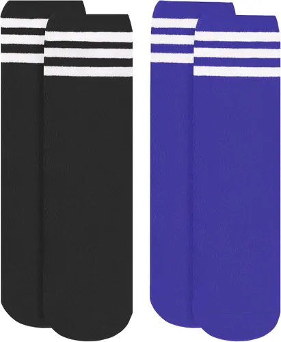 Vista 5 de Auranso Calcetines de fútbol para niños y niñas, calcetines de béisbol hasta la rodilla, de 3 a 6 años
