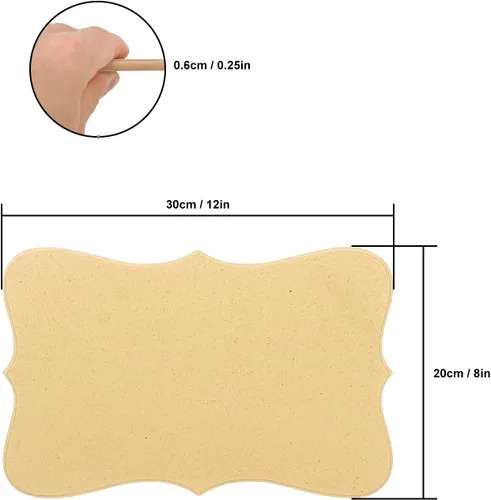 Vista 2 de Paquete de 16 placas de madera MDF sin terminar, 8 x 12 pulgadas, letreros de madera MDF biselada para manualidades, quema, pintura y grabado