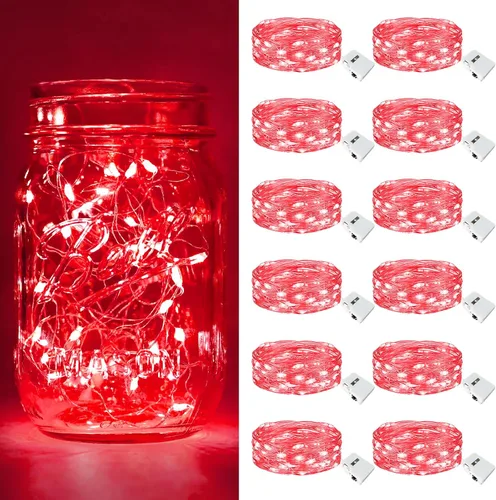 Vista 35 de btfarm - Paquete de 6 luces de hadas con pilas, luces parpadeantes con 3 modos