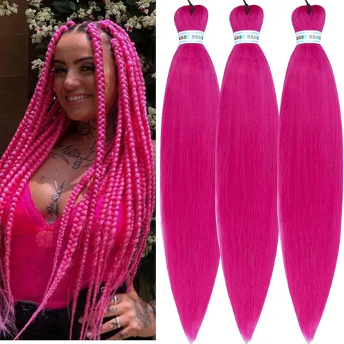 Vista 162 de Cabello trenzado para niños preestirado de 16 pulgadas, color negro para niños, trenzas sin nudos