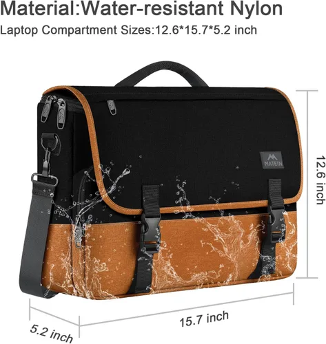 Vista 22 de MATEIN Bolsa tipo mensajero para hombres, mochila escolar para adolescentes, ligera de 17.3 pulgadas, maletín para laptop grande, bolsa cruzada