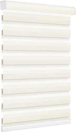 Vista 5 de Changshade Persianas de cebra de tamaño personalizado, sin cordones, para interiores, privacidad, doble capa para sala de estar, dormitorio, baño