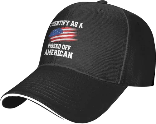 Vista 2 de I Identifys As A Pissed Off American Hat for Men Baseball Hats Graphic Hats, Negro13