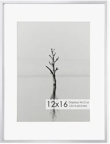 Vista 204 de Fun Memories Marco de Fotos A2 Negro, Marcos de Póster de Metal de Alta Gama de 16.5 x 23.5 pulgadas para Pared, Marco de Fotos A2 con Paspartú A3