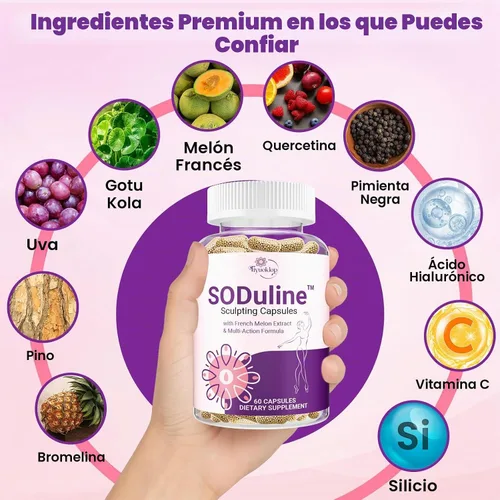 Vista 6 de Suplemento anticelulítico, cápsulas escultoras SODuline™ + SOD de melón francés with Phyto Beadlets, Cellulite Reduces, Cellulite Remover for