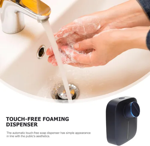 Vista 7 de Dispensador automático de jabón para manos, dispensador de jabón de manos espumoso sin contacto, contenedor de jabón para manos, para baño, cocina
