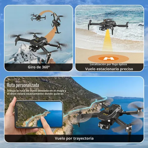 Vista 6 de Drone cuadricóptero plegable RC para adultos, adolescentes, niños y niñas