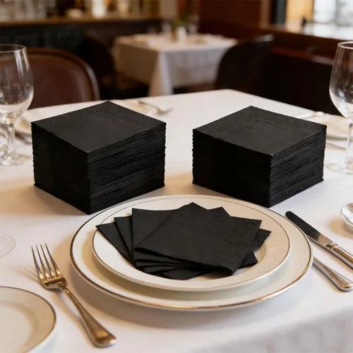 Vista 7 de 100 paquetes de servilletas de cóctel de 2 capas, servilletas de postre plegadas de 5 x 5 pulgadas, servilletas desechables para cena, boda