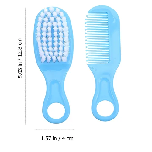 Vista 5 de EXCEART Juego de cepillo y peine para el pelo del bebé, cepillo de masaje para el cuero cabelludo para recién nacidos y niños pequeños, 1 juego
