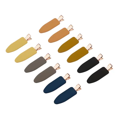 Vista 10 de 12 piezas de pinzas para el cabello suaves, pinzas planas para peinar el cabello 12 unidades (animal)..