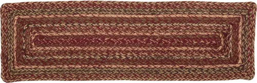 Vista 3 de VHC Brands Molino de sidra Primitive Yute Rojo Rayas Escalera Rectángulo de Látex Respaldo 8.5"x27