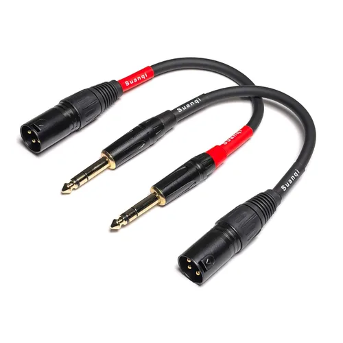 Vista 9 de Cable XLR de 1/4 de pulgada a 3 pines, cable equilibrado de micrófono TRS macho a XLR macho de 0.250 in (1 pie)