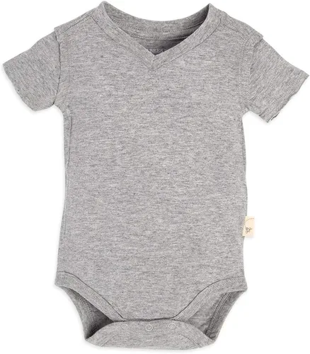 Vista 8 de Burt's Bees Baby Body de manga corta con cuello en V y costura inversa para bebé Nube