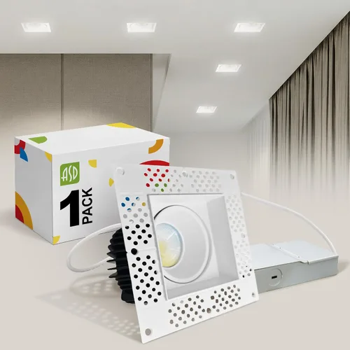 Vista 26 de ASD Sin moldura de 2 pulgadas de luces LED empotradas, 8W 120V redondas para uso comercial, luces regulables sin lata para techo con caja