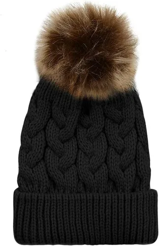 Vista 3 de Durio Conjunto de gorro y guantes de invierno para niños pequeños, sombreros de Papá Noel para niños, guantes de nieve cálidos y acogedores