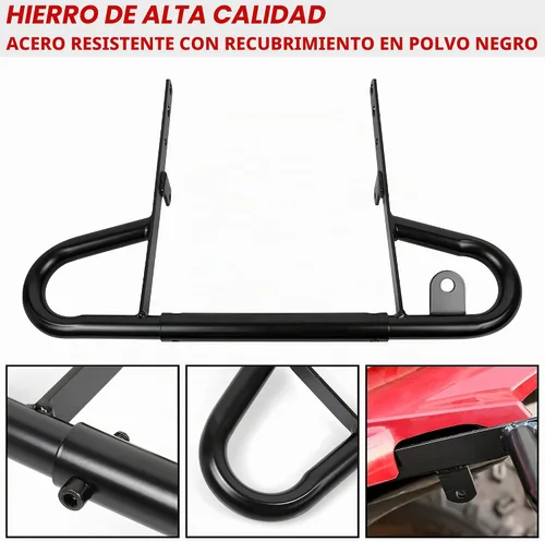 Vista 2 de SAUTVS Barra de agarre trasera ancha para Yamaha Raptor 700 700R 2006-2026 Black Iron Rear Bumper, Heavy Duty Back Steel Handle Powder Coated Grab