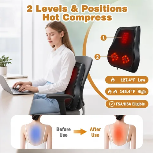 Vista 3 de Joyset Masajeador de espalda y cuello con calor y vibración, tienda HSA