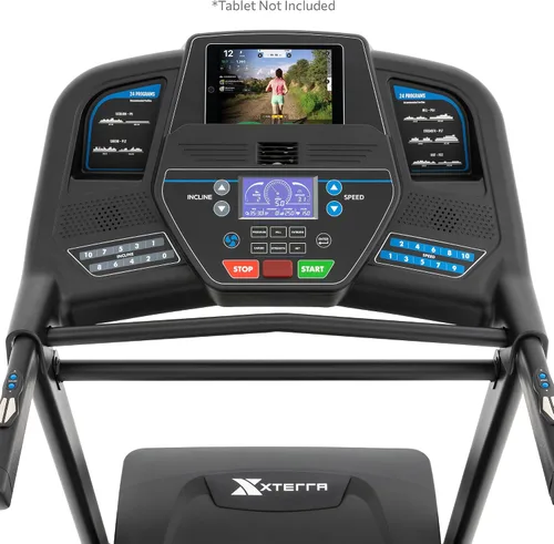 Vista 7 de Xterra Fitness Sport Series - Caminadora inteligente plegable de alta calidad, controles de velocidad e inclinación del manillar, gran plataforma