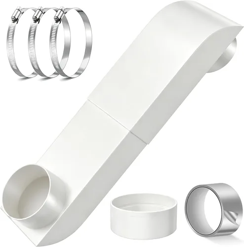 Vista 12 de Periscope Dryer Vent, 29-45" Telescoping Dryer Vent Stainless Steel Adjustable Dryer Vent for Tight Space Flat Duct Slim Exhaust Pipe Hose Negro