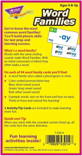 Vista 5 de Trend Enterprises Word Families Skill Drill Flash Cards, 96 tarjetas