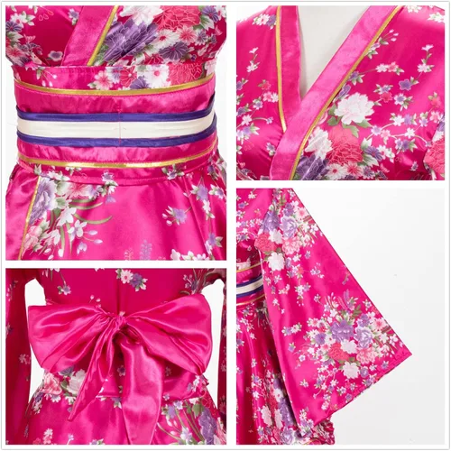 Vista 3 de Elibelle Juego de calcetines de seda plegables de seda para mujer, estilo kimono de anime japonés