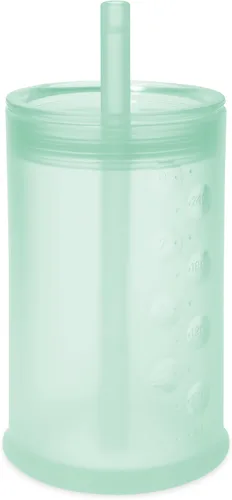 Vista 10 de Olababy Taza de entrenamiento de silicona con tapa con popote Taza para beber agua para bebés 6+ meses de bebé a 12-18 meses Taza para beber