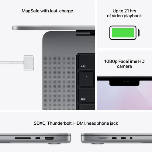 Vista 6 de (CTO) Apple MacBook Pro M1 Pro de 10 núcleos CPU de 16 núcleos chip de GPU de 16 núcleos - 512 GB SSD 32 GB Gris espacial (Otoño de 2021) - Z14V0016E