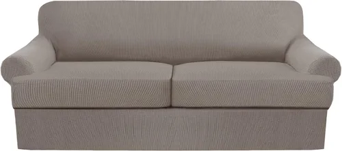 Vista 42 de Funda de sofá con cojín en T de alta calidad, juego de 4 piezas para sofás con cojines en T (se adapta a 72-90 pulgadas), protector de muebles suave