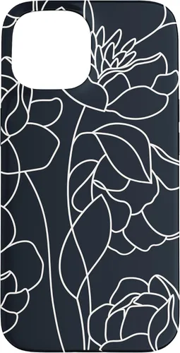 Vista 6 de iPhone 16 linda peonía rosa flor estética dibujo abstracto línea arte caso