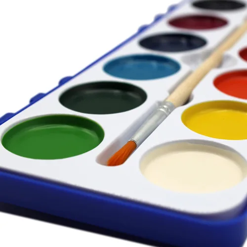 Vista 8 de Color Swell - Acuarelas a granel de 12 colores con pinceles de madera, paquete de 18
