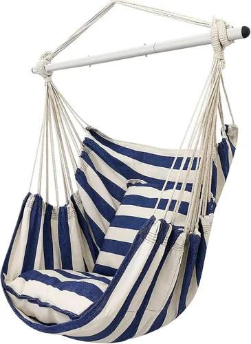 Vista 2 de ADVOKAIR Hamaca - Silla colgante grande, suave, cómoda, duradera, 2 asientos incluidos