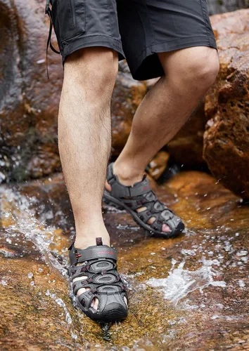 Vista 7 de CAMEL CROWN Mens Waterproof Hiking Sandals Closed Toe Water Sandals Anti-Slip Adjustable Athletic Sport Sandals for Summer Beach Outdoor Boat Fishing