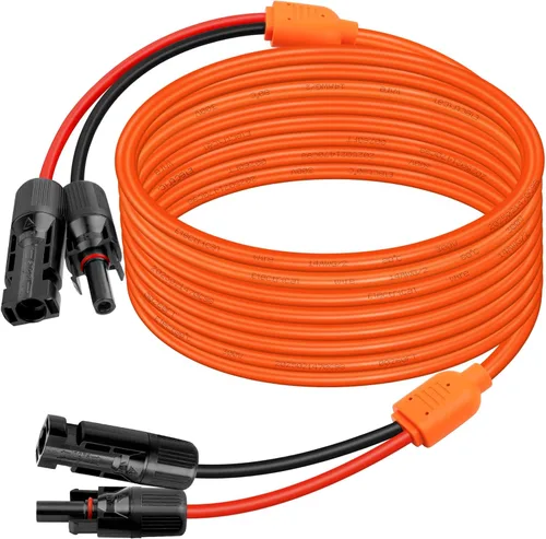 Vista 7 de XRDS -RF Cable de extensión solar de 5 pies, cobre estañado de 14AWG con conectores de panel solar, cables de derivación rojo y negro de 10AWG