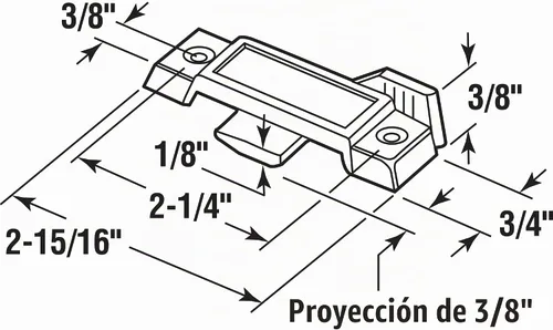 Vista 2 de Prime-Line Products F 2590 – Traba de seguridad para vidrio, F 2596