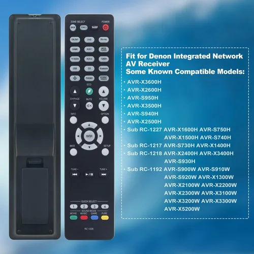 Vista 3 de RC-1228 Sub RC-1227 RC-1217 RC-1218 RC-1192 Remoto de repuesto para receptor AV de red integrada Denon AVR-X3600H AVR-X2600H AVR-S950H AVR-X3500H