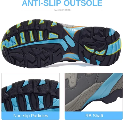 Vista 3 de CAMELSPORTS Zapatos de senderismo para mujer, impermeables, ligeros, antideslizantes, transpirables, para exteriores, para senderismo y caminar
