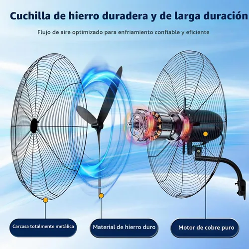 Vista 4 de 24 Inch Wall Mount Fan Oscillating, High Velocity Industrial Wall Fans