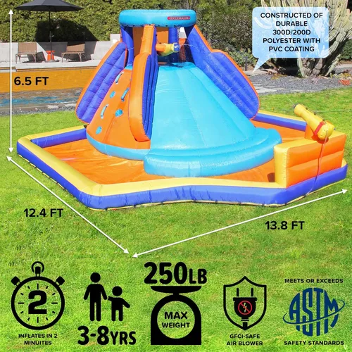 Vista 5 de Tobogán rígido de agua inflable de Sportspower., Battle Ridge