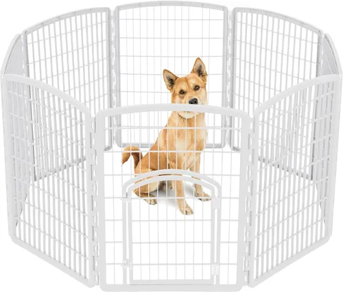 Vista 10 de IRIS USA 585605 - Corralito para mascotas de 8 paneles, 34 pulgadas, sin puerta, negro (585605) Safe Play Zone, Flexible Boundary, Configurable