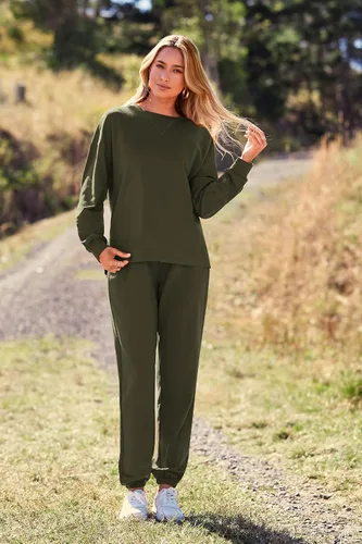 Vista 93 de Prettygarden - Conjunto de pijama de dos piezas para mujer, diseño de teñido anudado, sudadera informal de manga larga con pantalones largos, ropa