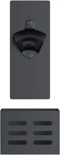 Vista 3 de Weallbuy Abrebotellas magnético montado en la pared con tapa colector Negro