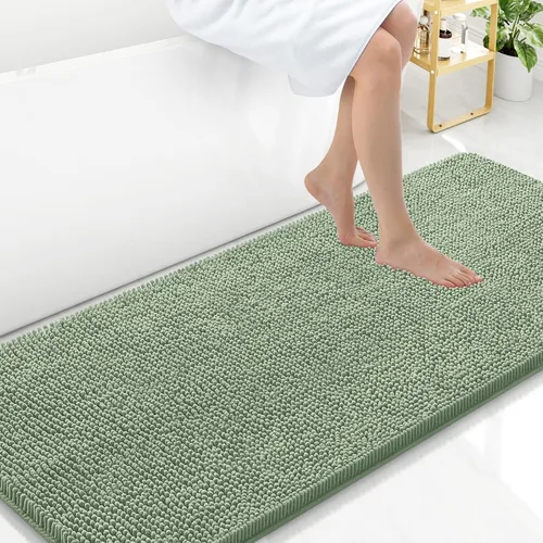Vista 199 de Arotive Alfombras de baño de felpilla extrasuaves y absorbentes, de 24 x 16 pulgadas, lavables a máquina, parte trasera de goma antideslizante