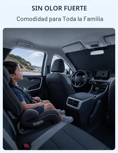 Vista 7 de Proadsy Parasol para parabrisas Rivian R1S 2022-2025 2026 de 4 capas plegable, protector de parasol frontal que bloquea los rayos UV, mantiene